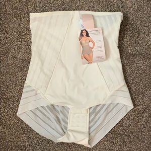 High Waisted Shapewear with Stripe Lace Panty
